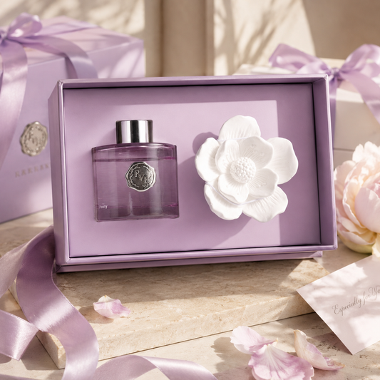 Pretty Valley Home Ceramic Flower Fragrance Diffuser Set - FLEUR DE LYS