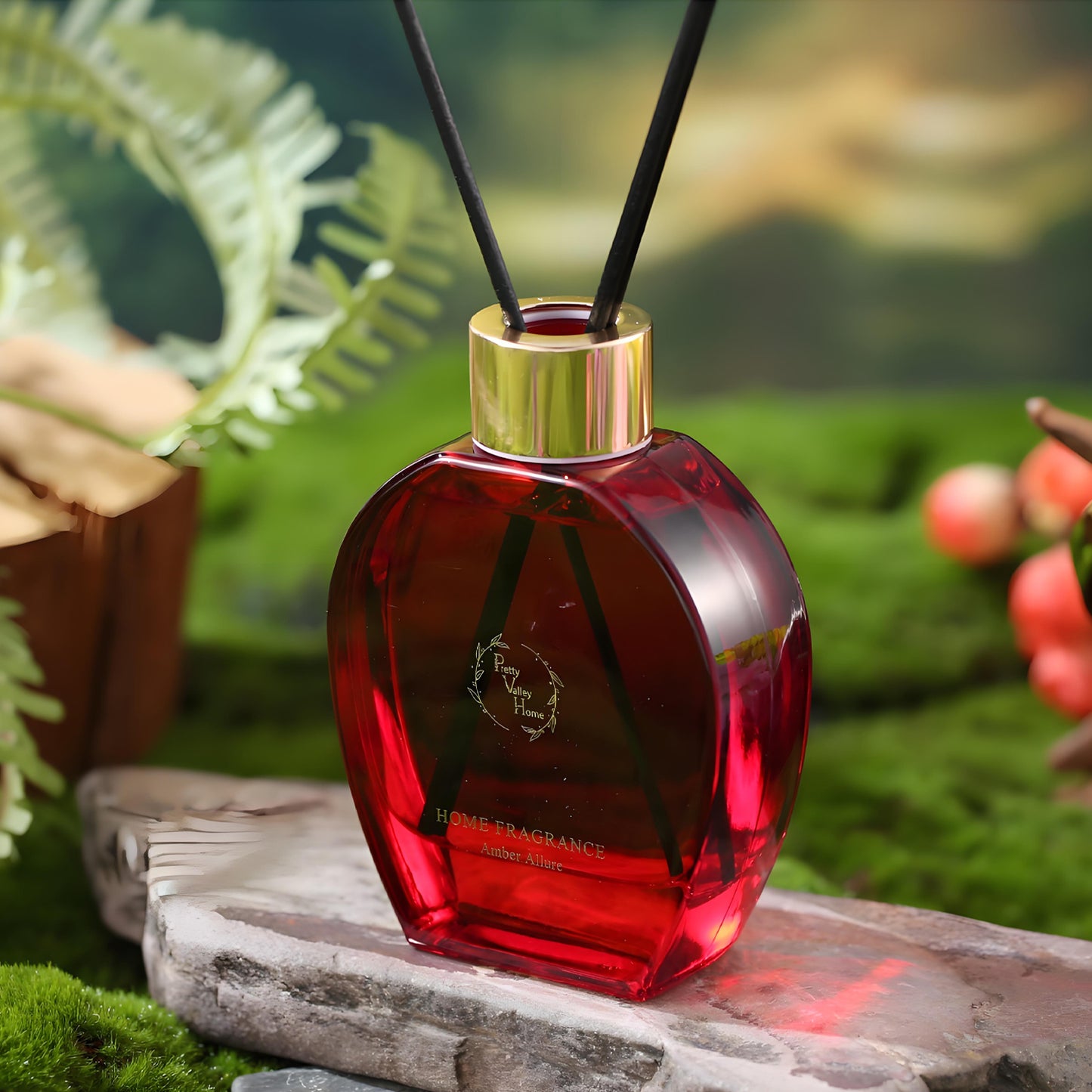 Pretty Valley Home Home Fragrance Diffuser Amber Allure & Candle Gift Box Set