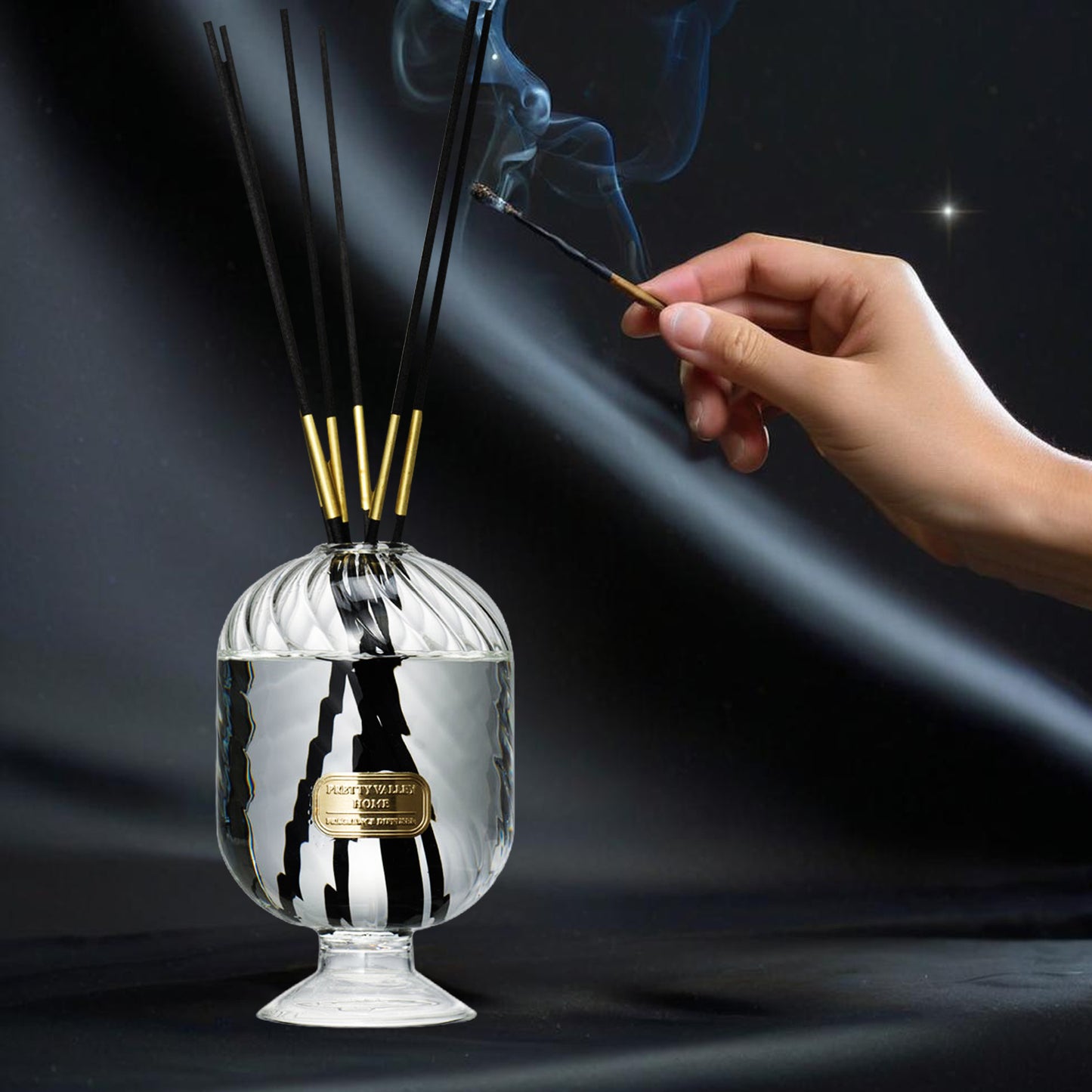Crystal Glass Reed Diffuser Sets 200ml / 6.76 Fl Oz - Home & Gifts for Office Bathroom Room Decor