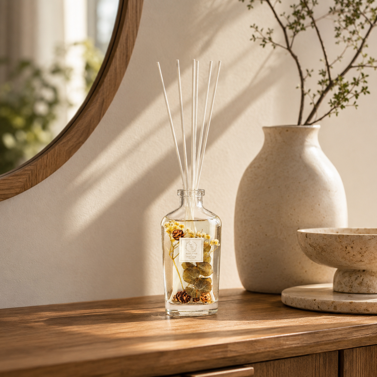Botanical Reed Diffuser Sets for Office Bathroom Room Decor - 140ml (4.7 oz )
