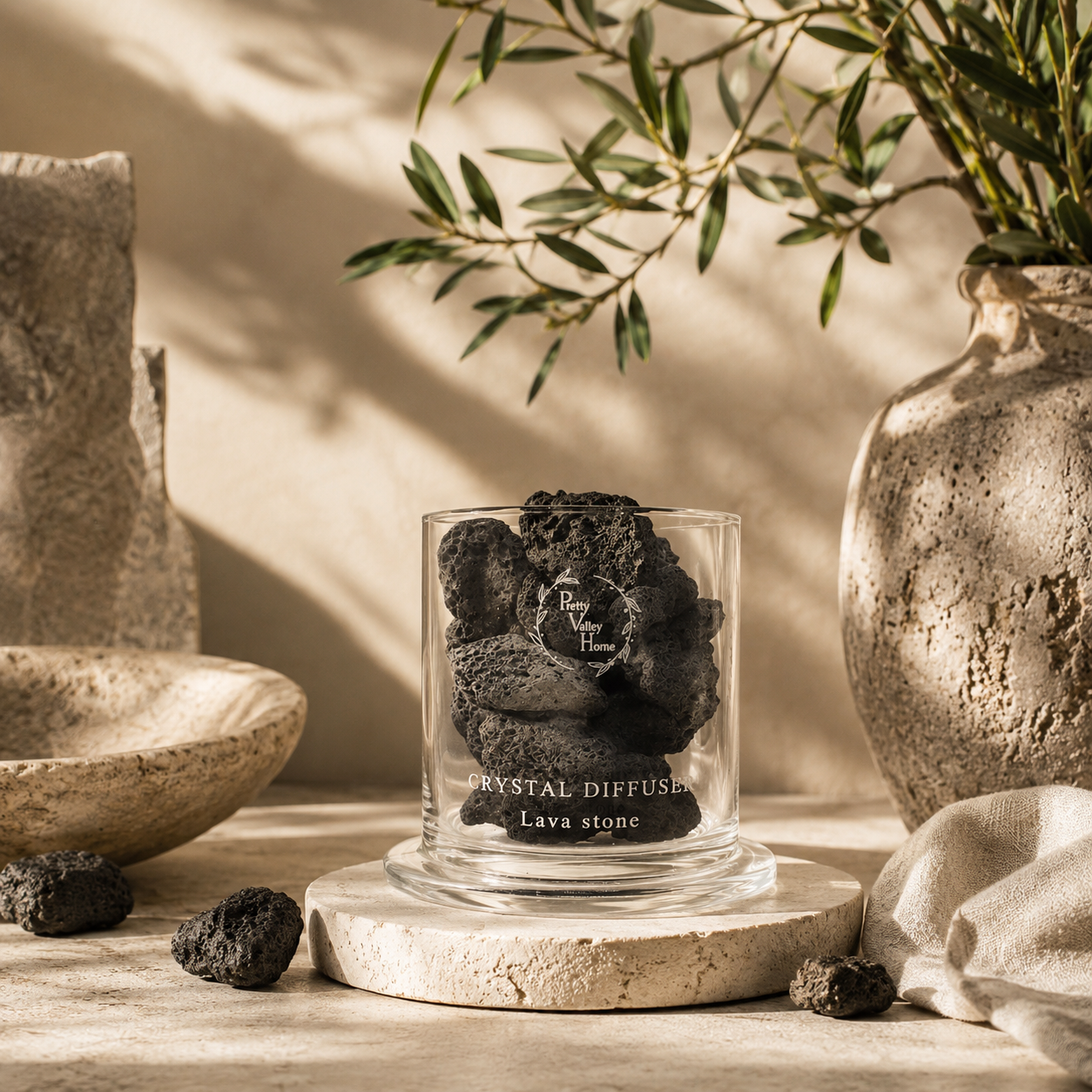 Pretty Valley Home Crystal Aromatherapy - Lava Stone
