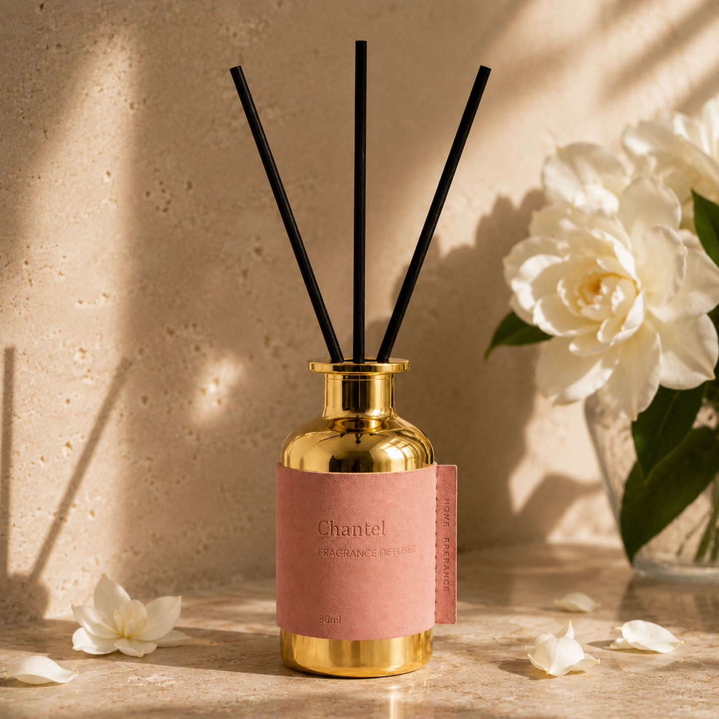Pretty Valley Home Special Gold Leather Reed Diffuser - 80ml
