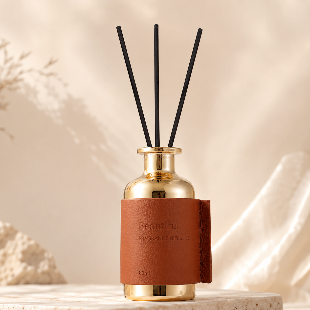 Pretty Valley Home Special Gold Leather Reed Diffuser - 80ml