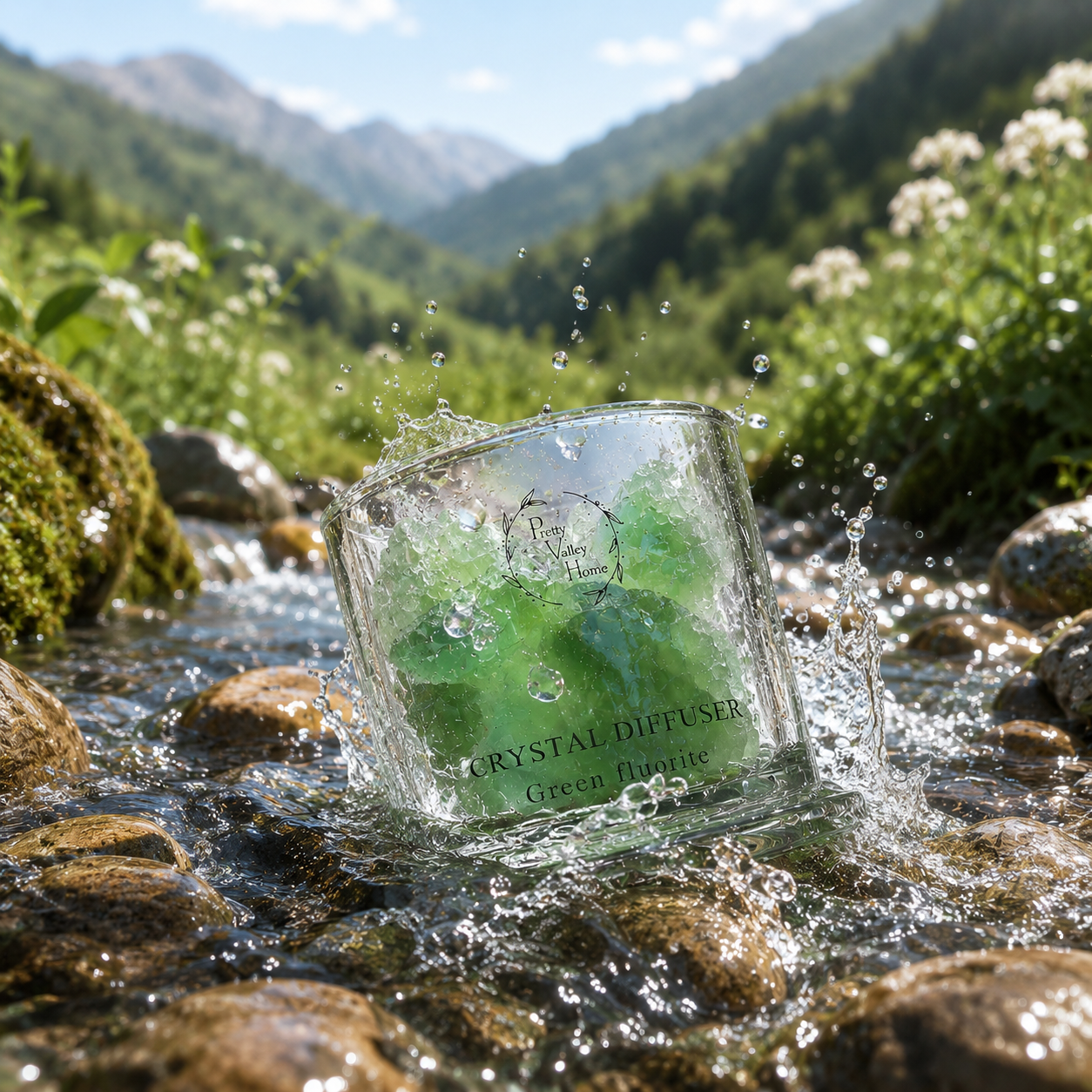 Pretty Valley Home Crystal Aromatherapy - Green Fluorlte