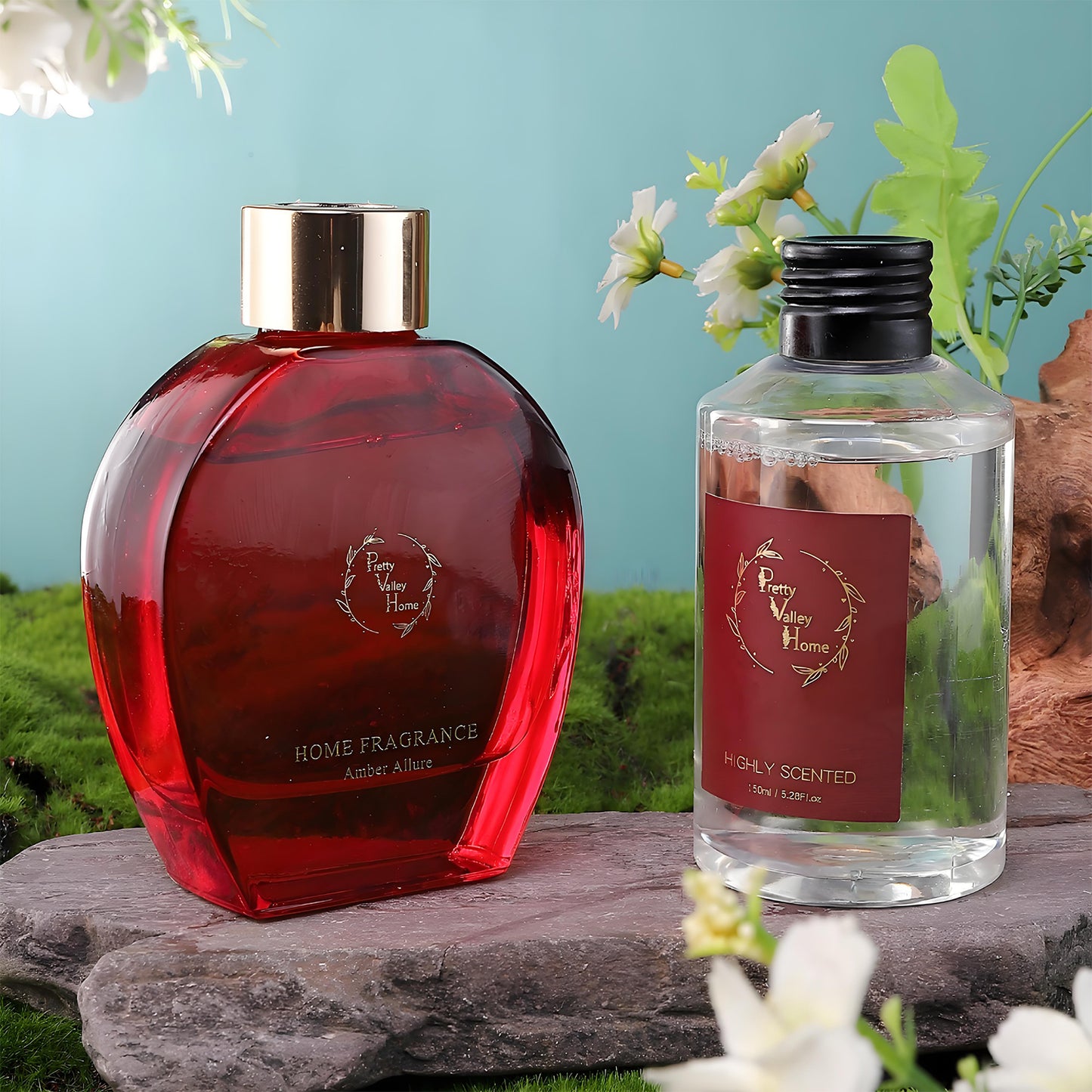 Pretty Valley Home Home Fragrance Diffuser Amber Allure & Candle Gift Box Set