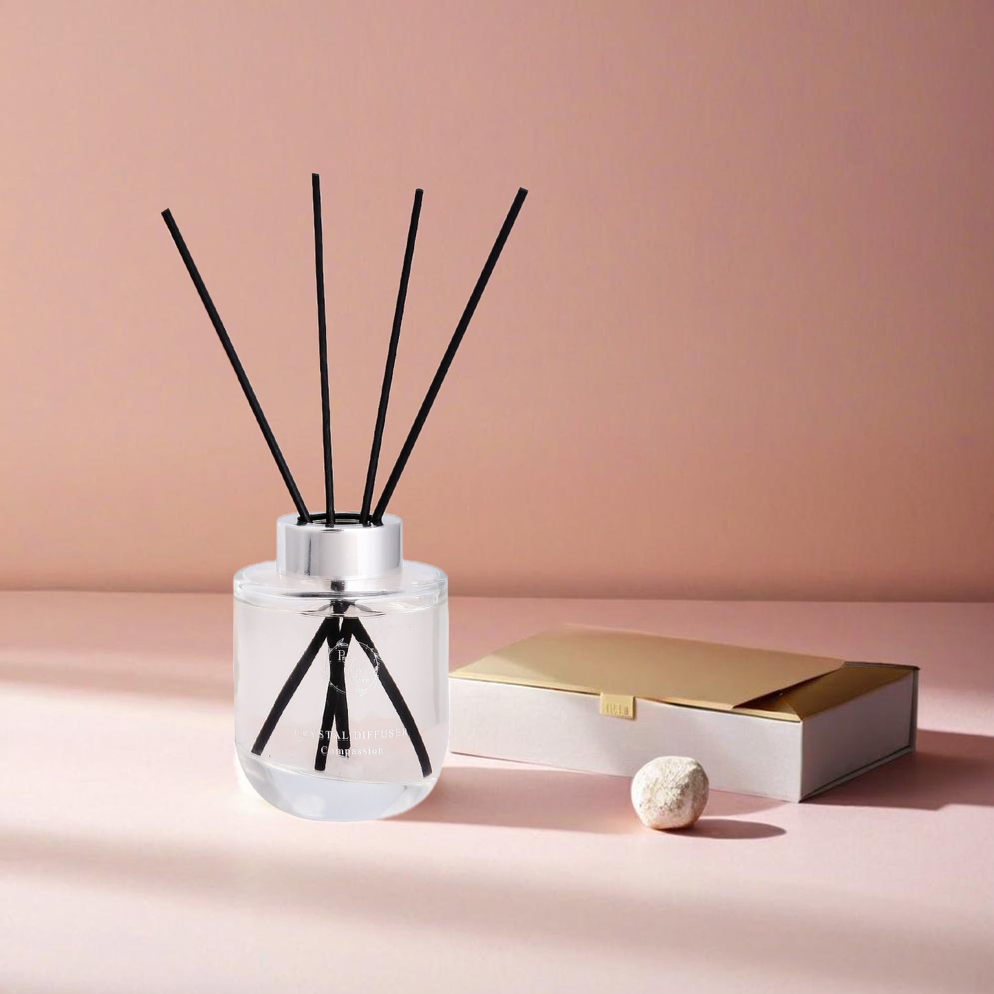 Pretty Valley Home Crystal Reed Diffuser - Compassion Rose Quartz
