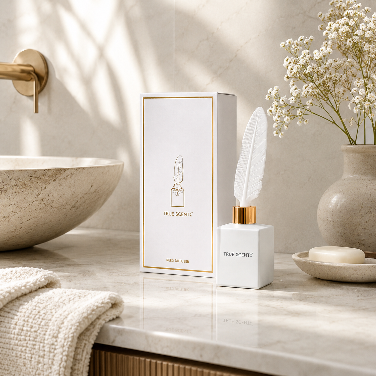 Pretty Valley Home Feather Ceramic Fragrance Diffuser True Scent Jin Jardin