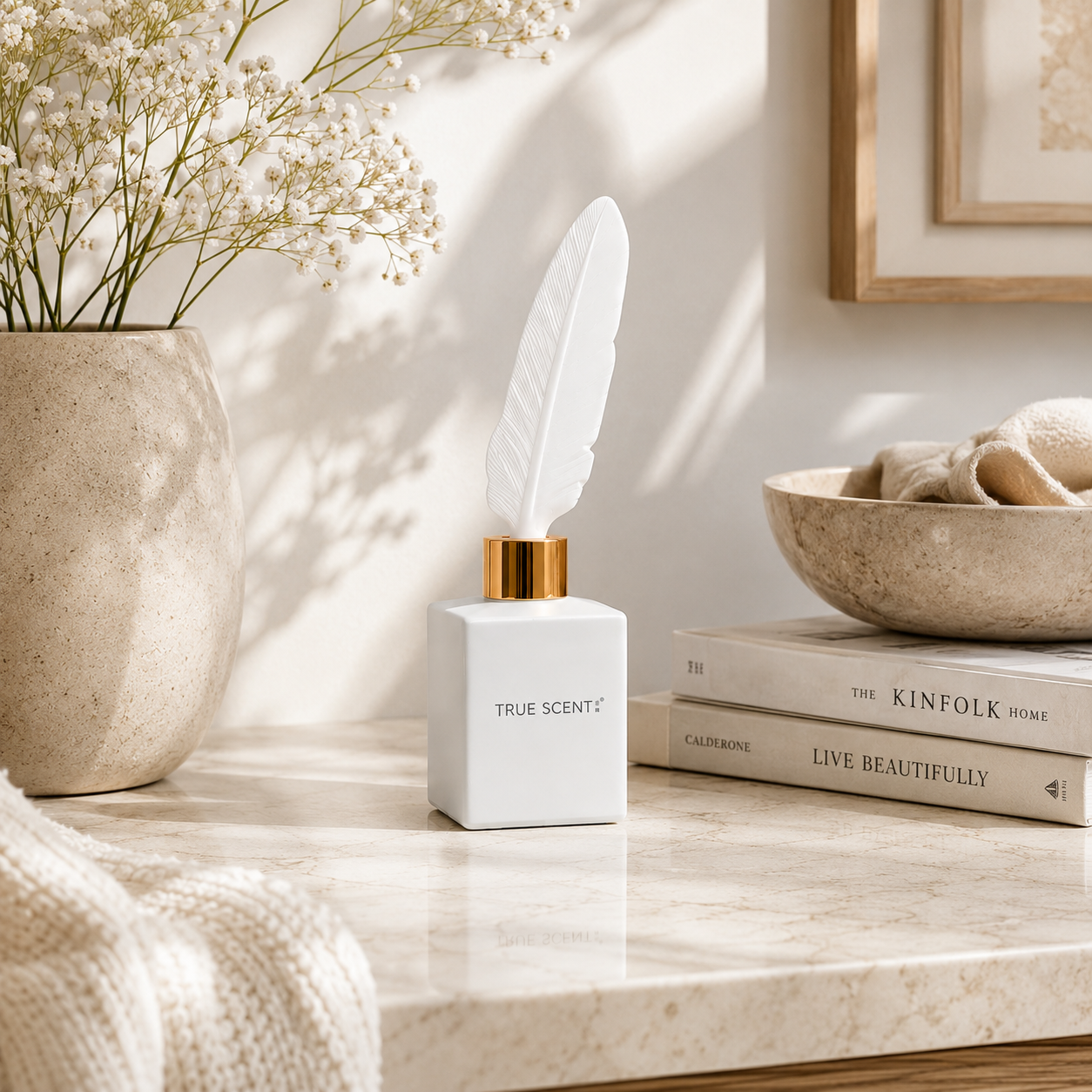 Pretty Valley Home Feather Ceramic Fragrance Diffuser True Scent Jin Jardin