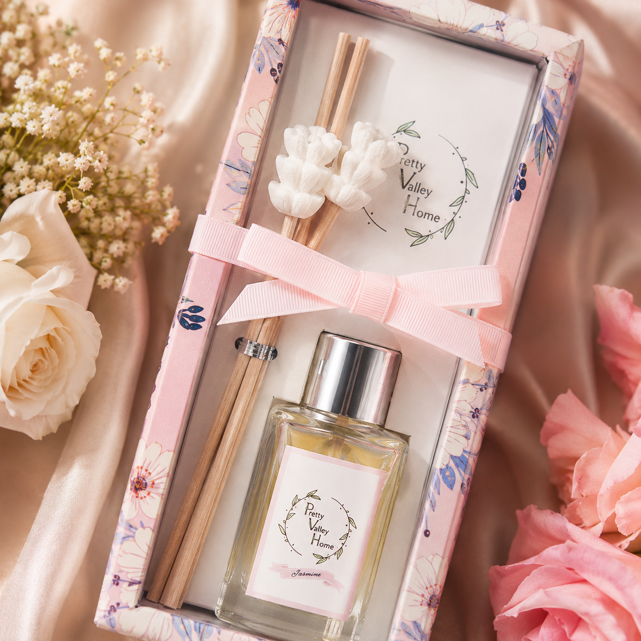 Pretty Valley Home Mini Flower Diffuser White Jasmine 30ml