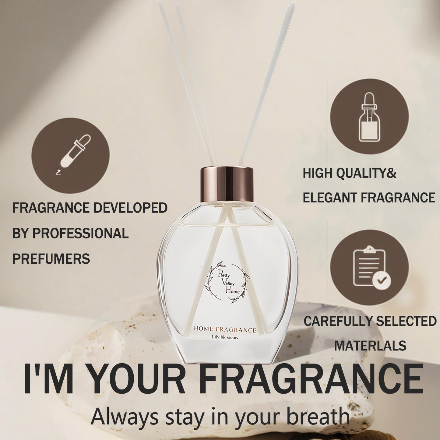 Pretty Valley Home Home Fragrance Diffuser Amber Allure & Candle Gift Box Set