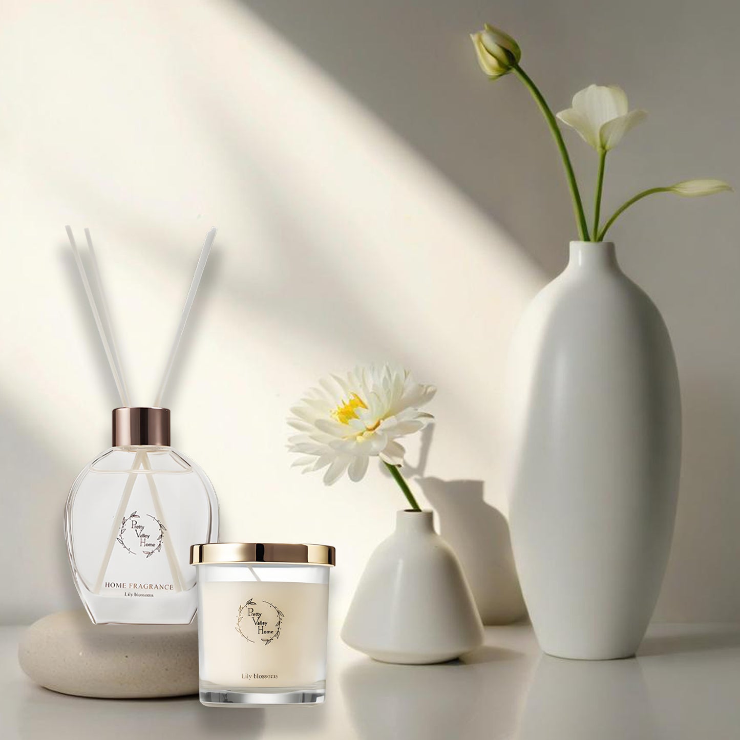 Pretty Valley Home Home Fragrance Diffuser Amber Allure & Candle Gift Box Set