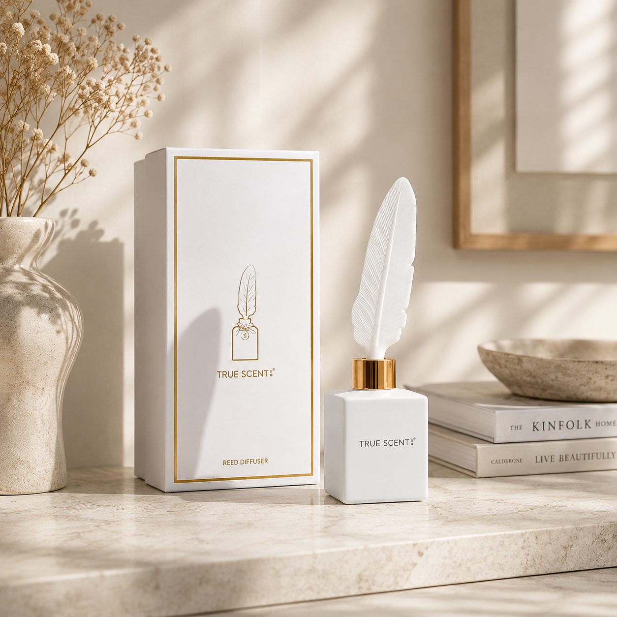 Pretty Valley Home Feather Ceramic Fragrance Diffuser True Scent Jin Jardin