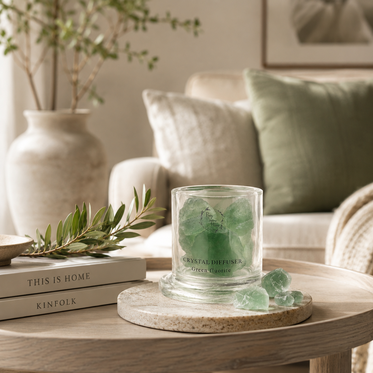Pretty Valley Home Crystal Aromatherapy - Green Fluorlte