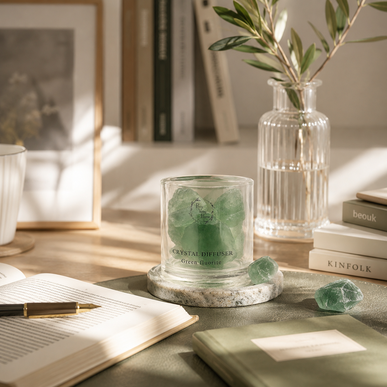 Pretty Valley Home Crystal Aromatherapy - Green Fluorlte