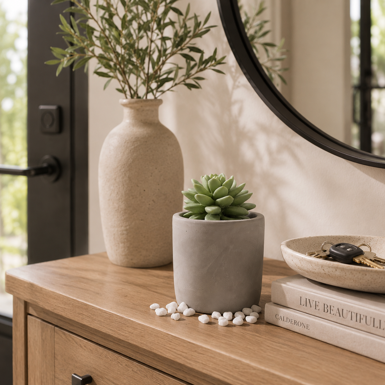 Pretty Valley Home Succulent Diffuser Ceramic Planter Set - Frozen Pear