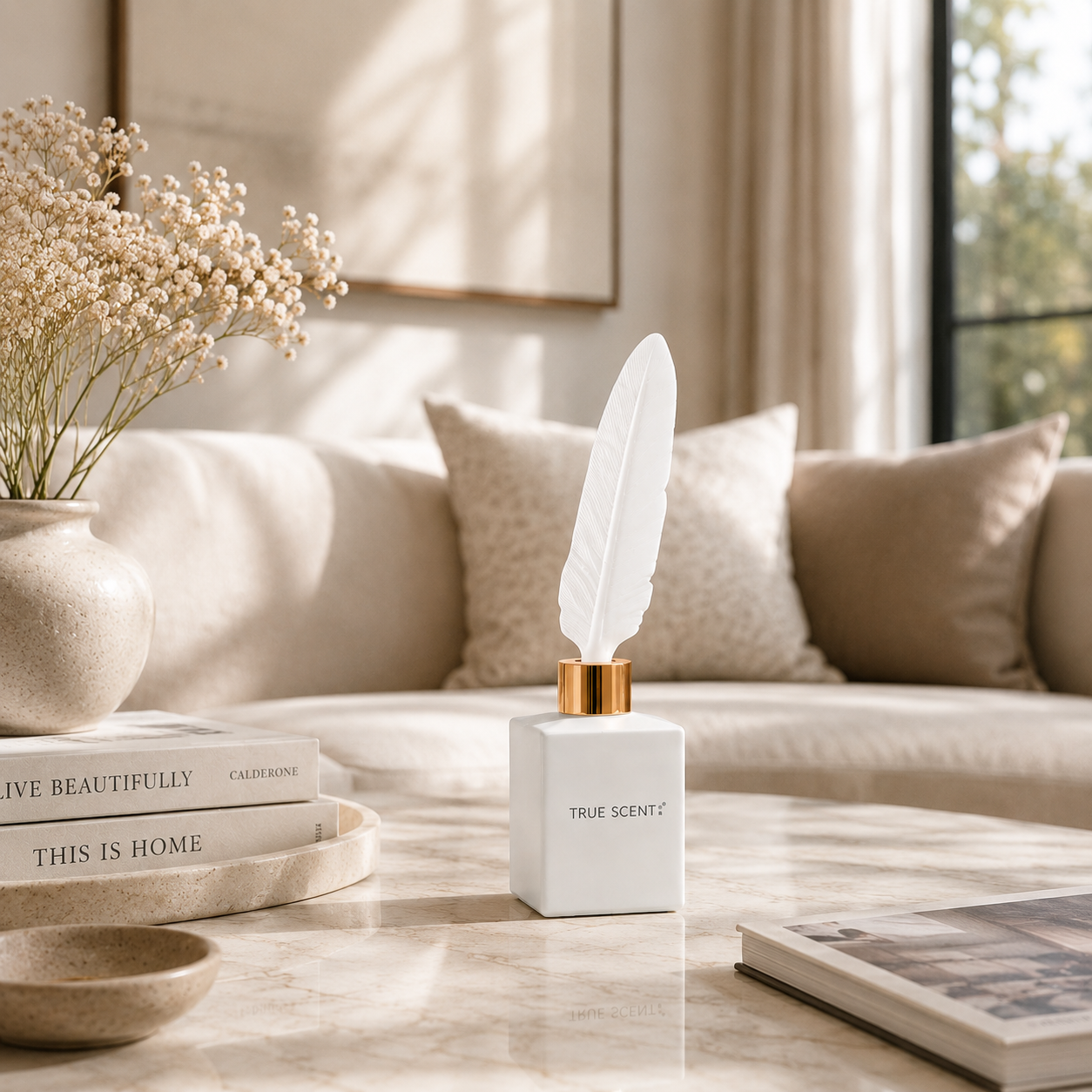 Pretty Valley Home Feather Ceramic Fragrance Diffuser True Scent Jin Jardin
