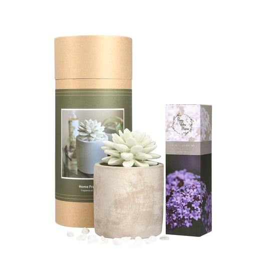 Pretty Valley Home Succulent Planter Diffuser Gift Set Combo Citrus Verbena 200ml