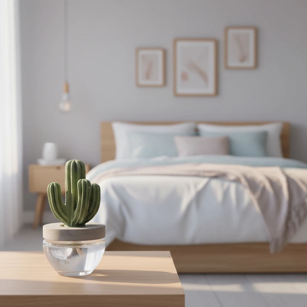 Pretty Valley Home Reed Diffuser Set Ceramic Cactus Fragrance Diffuser- 3.38 fl oz (100 ml), Home Fragrance Reed Diffuser for Bathroom Office Living Room Dining Table Decor-CUTTING GRASS