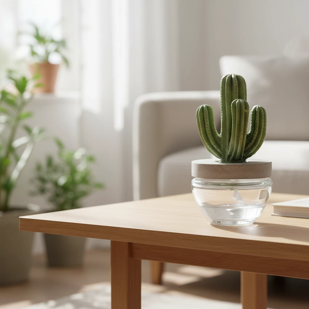 Pretty Valley Home Reed Diffuser Set Ceramic Cactus Fragrance Diffuser- 3.38 fl oz (100 ml), Home Fragrance Reed Diffuser for Bathroom Office Living Room Dining Table Decor-CUTTING GRASS