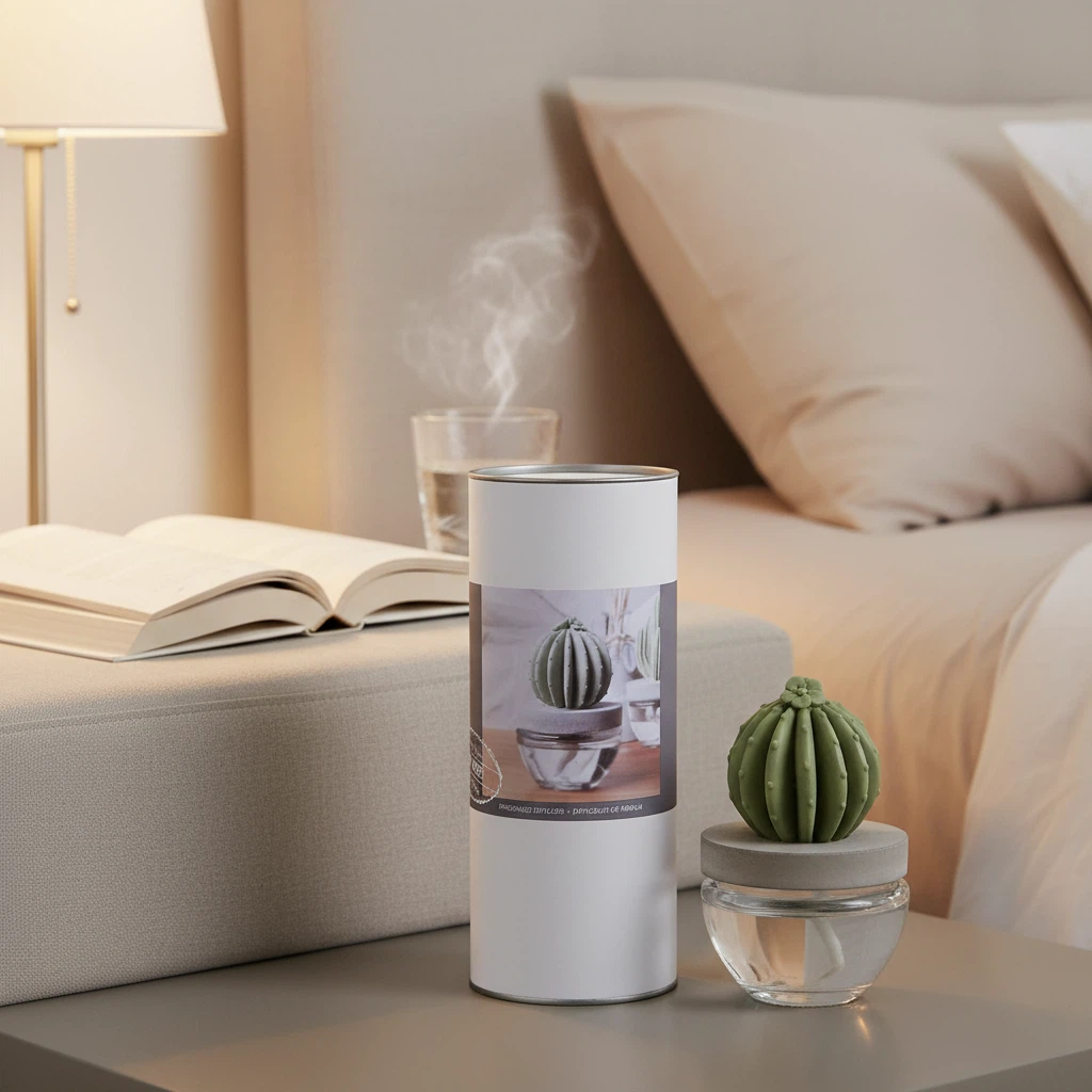 Pretty Valley Home Reed Diffuser Set Ceramic Cactus Fragrance Diffuser- 3.38 fl oz (100 ml), Home Fragrance Reed Diffuser for Bathroom Office Living Room Dining Table Decor-OCEAN BREEZE