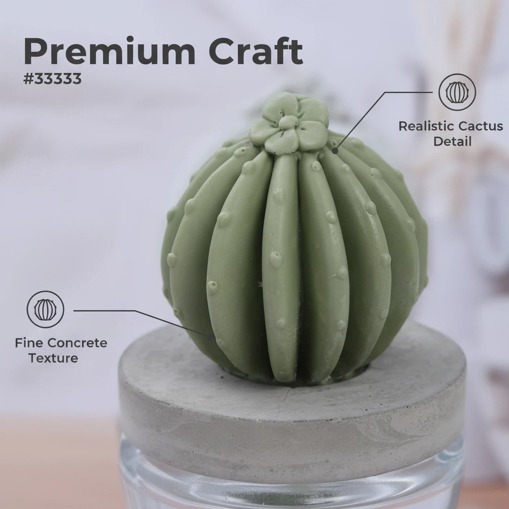 Pretty Valley Home Reed Diffuser Set Ceramic Cactus Fragrance Diffuser- 3.38 fl oz (100 ml), Home Fragrance Reed Diffuser for Bathroom Office Living Room Dining Table Decor-OCEAN BREEZE