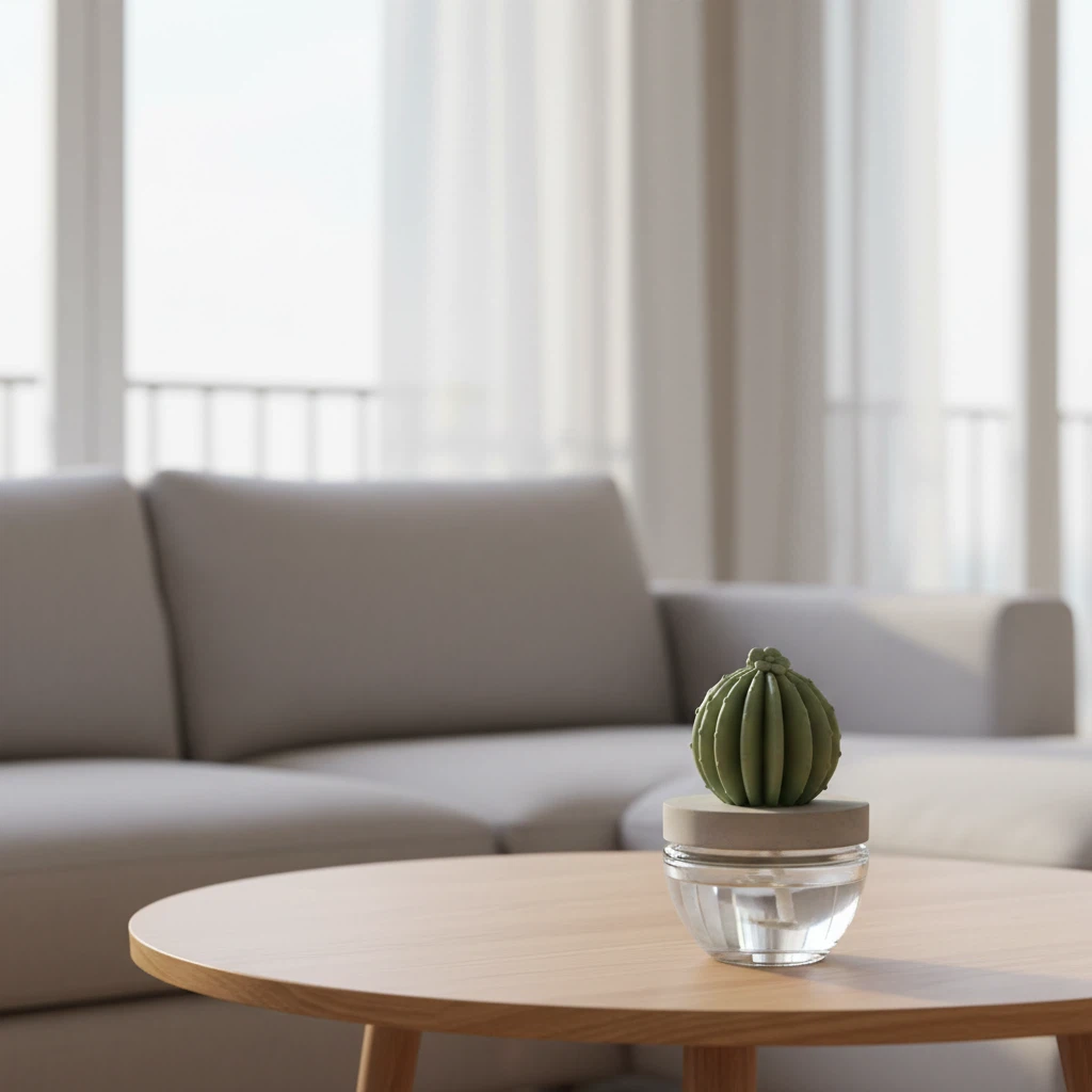 Pretty Valley Home Reed Diffuser Set Ceramic Cactus Fragrance Diffuser- 3.38 fl oz (100 ml), Home Fragrance Reed Diffuser for Bathroom Office Living Room Dining Table Decor-OCEAN BREEZE