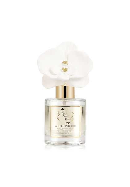 Ceramic Orchid Flower Fragrance Diffuser Set White Orchid 1439