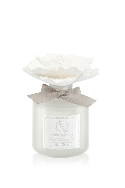 Ceramic Gypsum Flower Diffuser Set White Jasmine 6056-WJ