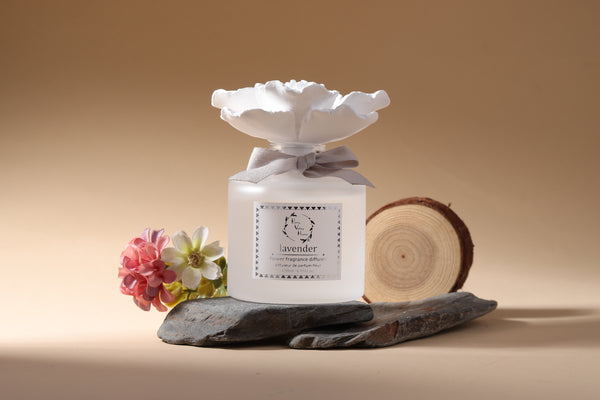 Ceramic Gypsum Flower Diffuser Set Wild Lavender 6056-LAV