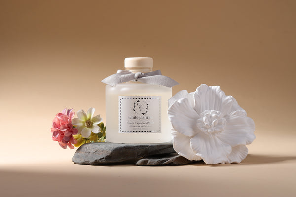 Ceramic Gypsum Flower Diffuser Set White Jasmine 6056-WJ