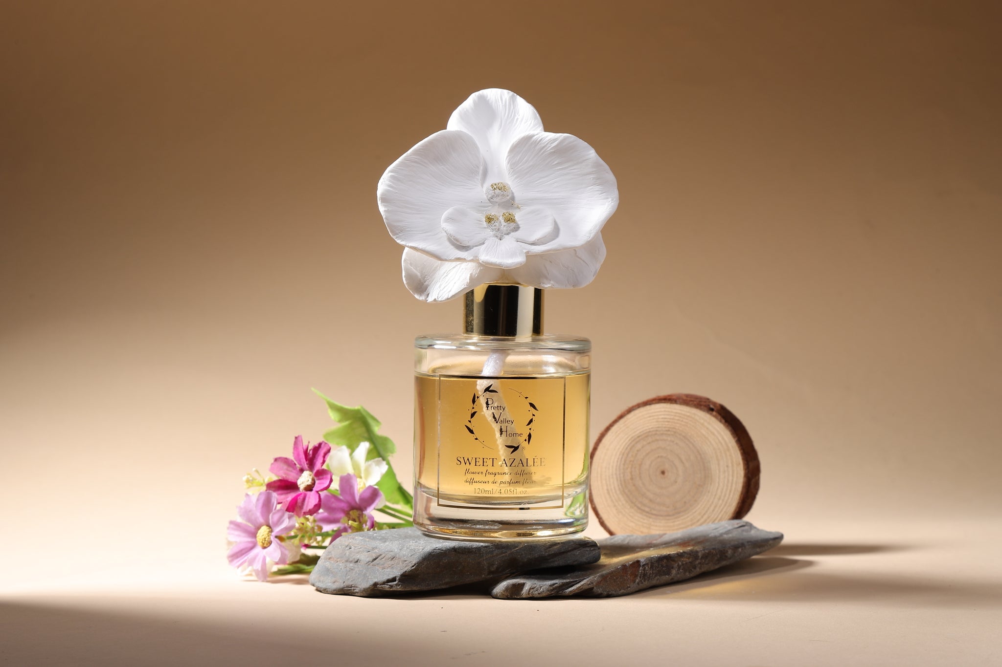 Ceramic Orchid Flower Fragrance Diffuser Set Sweet Azalee 1439