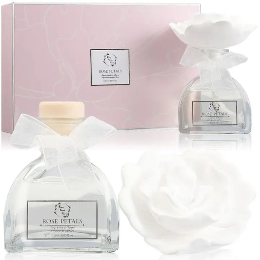 Pretty Valley Home Ceramic Rose Gypsum Flower Diffuser - Rose Petals