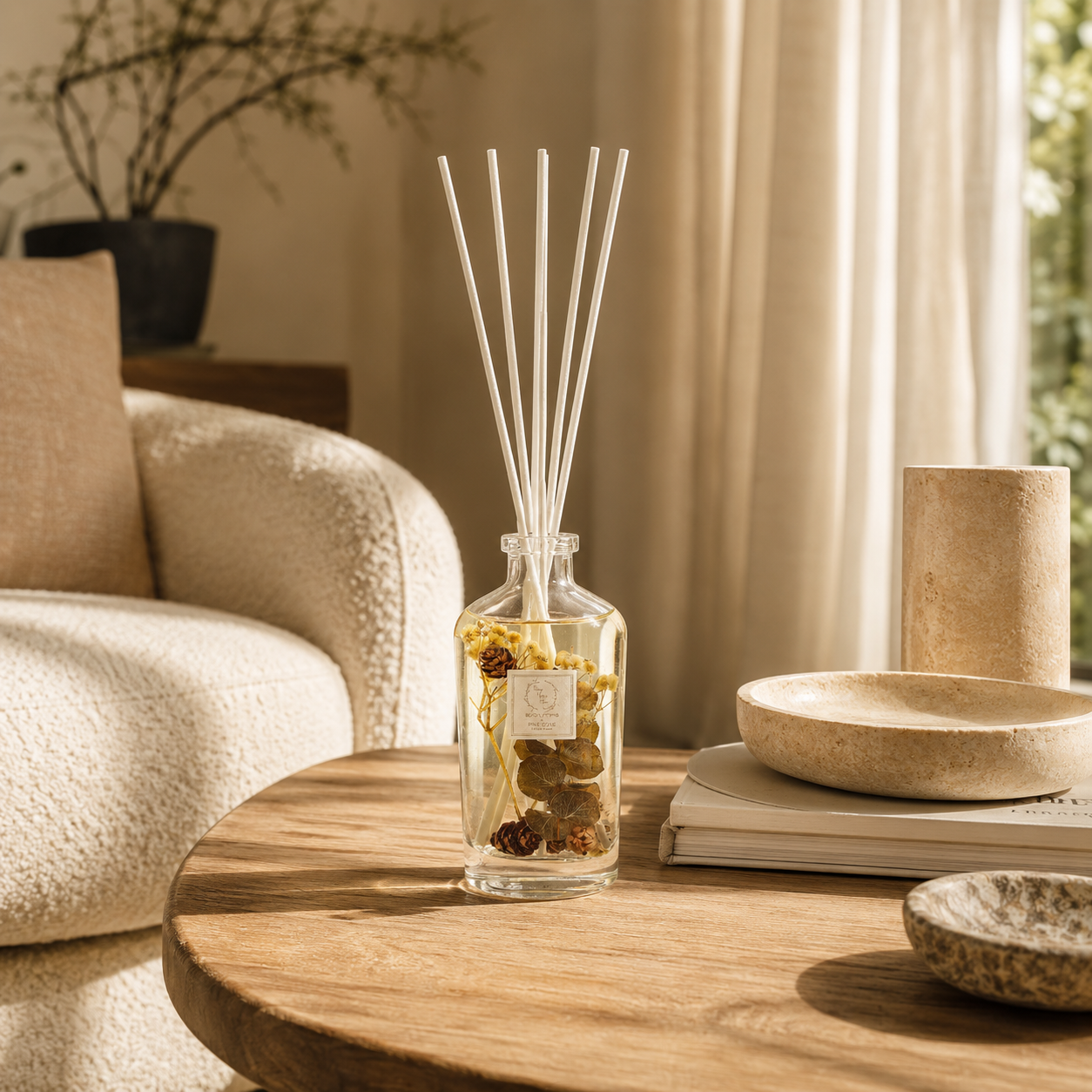 Botanical Reed Diffuser Sets for Office Bathroom Room Decor - 140ml (4.7 oz )