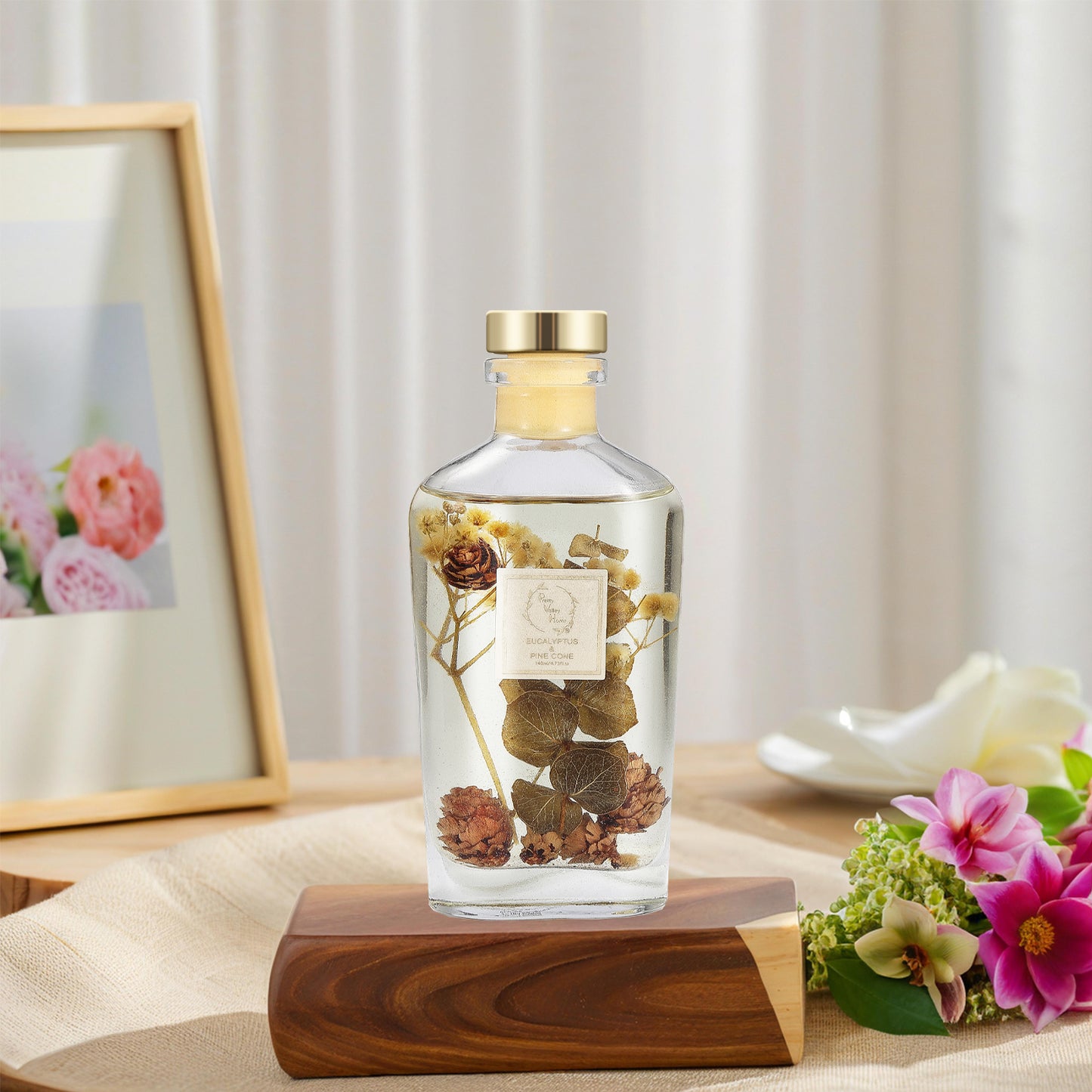 Botanical Reed Diffuser Sets for Office Bathroom Room Decor - 140ml (4.7 oz )