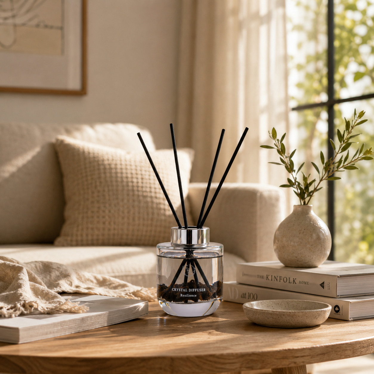 Pretty Valley Home Crystal Reed Diffuser - Resilience Lava Stones
