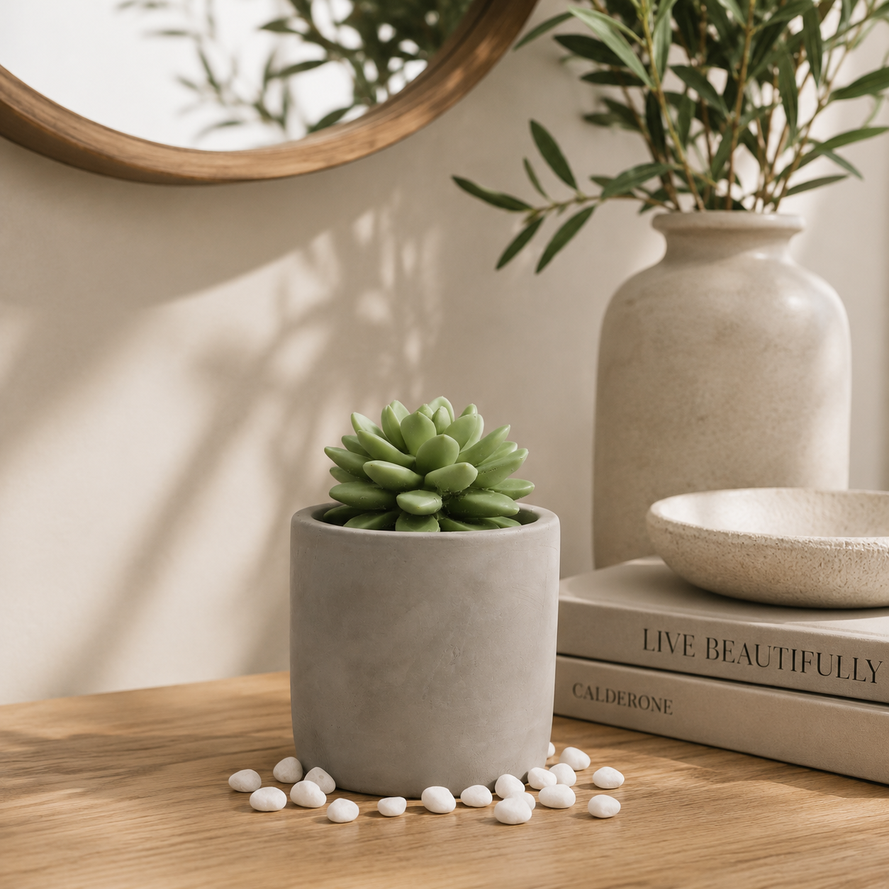 Pretty Valley Home Succulent Diffuser Ceramic Planter Set - Frozen Pear