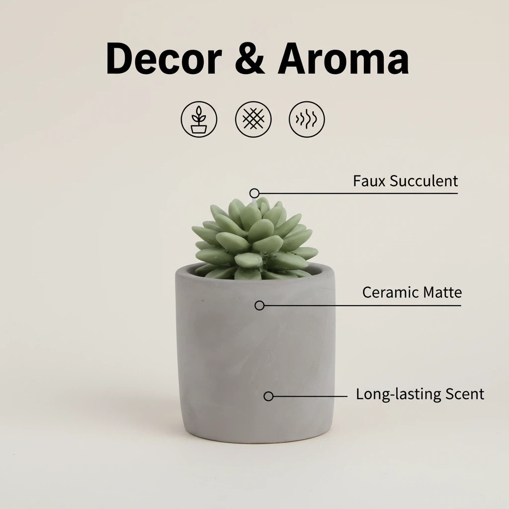 Pretty Valley Home Reed Diffuser Set, 3.38 fl oz/100 ml Succulent Ceramic Fragrance Diffuser Set, Home Fragrance Reed Diffuser for Bathroom Office Living Room Decor - Sweet Orange Cedar