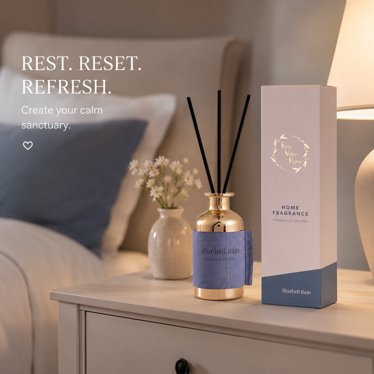 Pretty Valley Home Special Gold Leather Reed Diffuser - 80ml