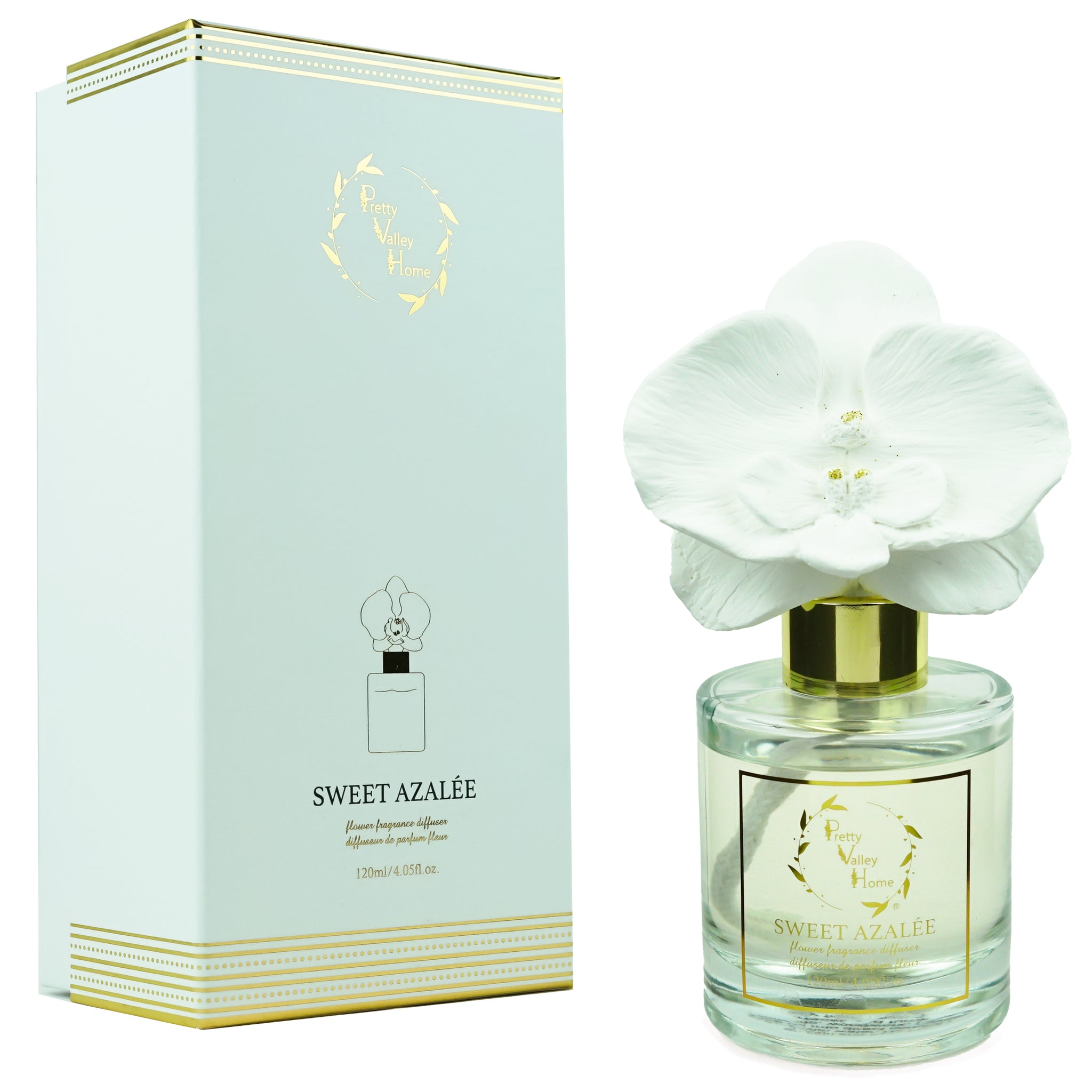 Ceramic Orchid Flower Fragrance Diffuser Set Sweet Azalee 1439