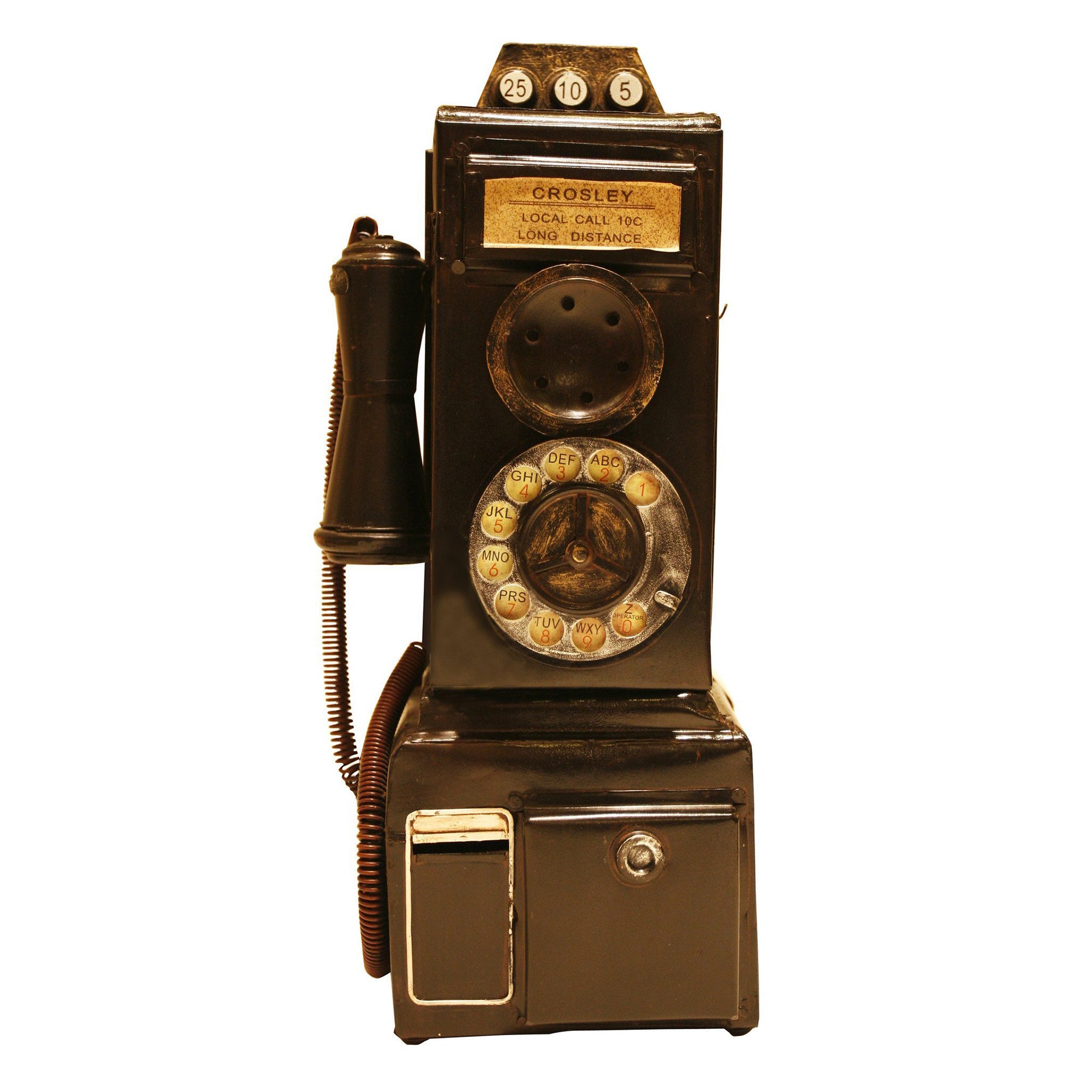 Retro Classic Handmade Iron '1957 TELEPHONE BY CROSLEY' Model Craft Figure