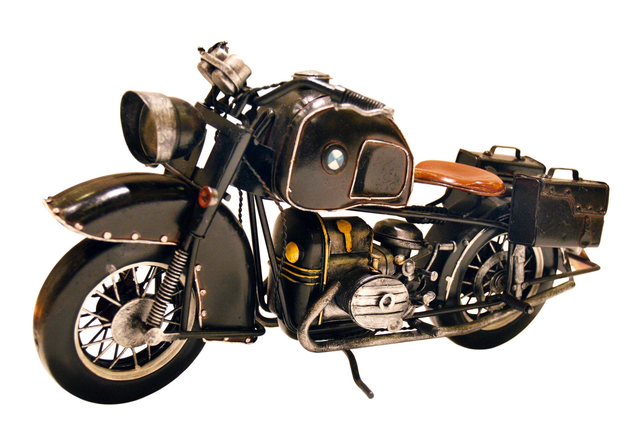 Pretty Valley Home - Retro Classic Handmade Iron 'BLACK BMW R71 PRE - WAR II MOTORCYCLE' Model Craft Figure