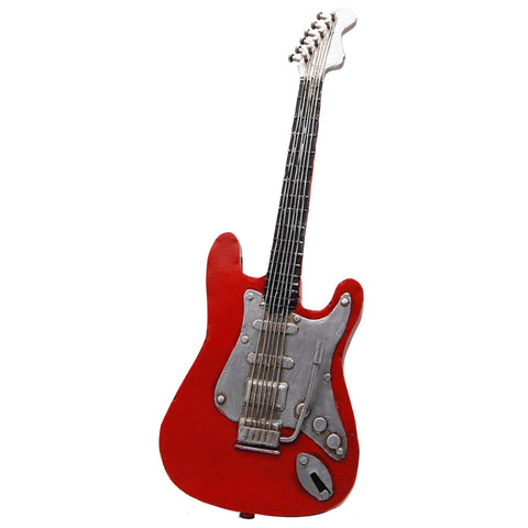 Retro Classic Handmade Iron 'Vintage Red Guitar' Model Craft Figure