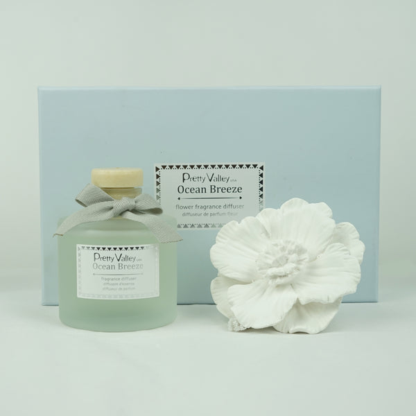 Ceramic Gypsum Flower Diffuser Set Marine (Ocean Breeze) 6056-OB