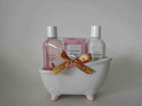 White Ceramic 3pc Bathtub Gift Set (Box of 6)