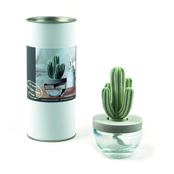 Cactus Ceramic Flower Fragrance Diffuser Set White Orchid 200ml DFC-CAC-1314