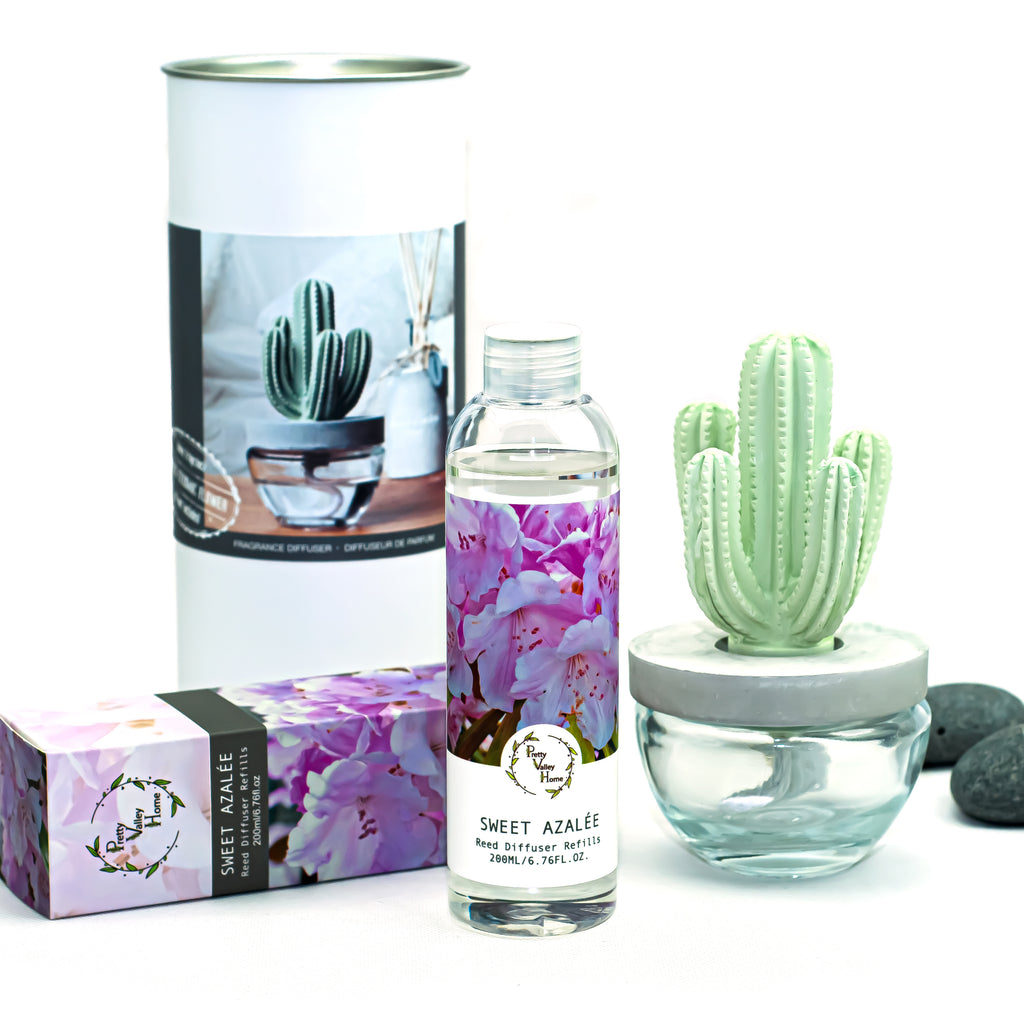 Pretty Valley Home Room Fragrance Cactus Diffuser Set Sweet Azalee 200 ...