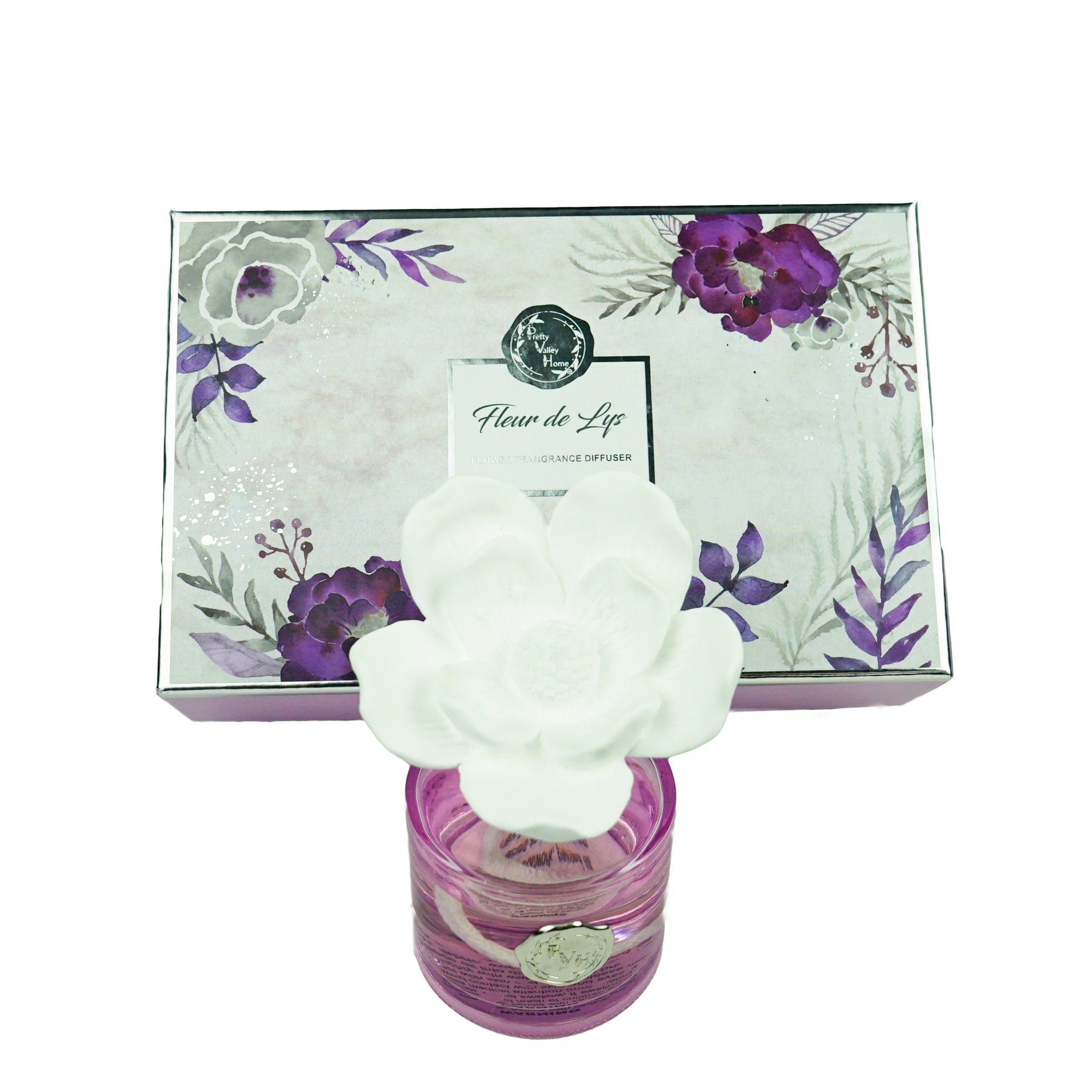 Ceramic Flower Fragrance Diffuser Set Fleur De Lys DF-FDL-1412