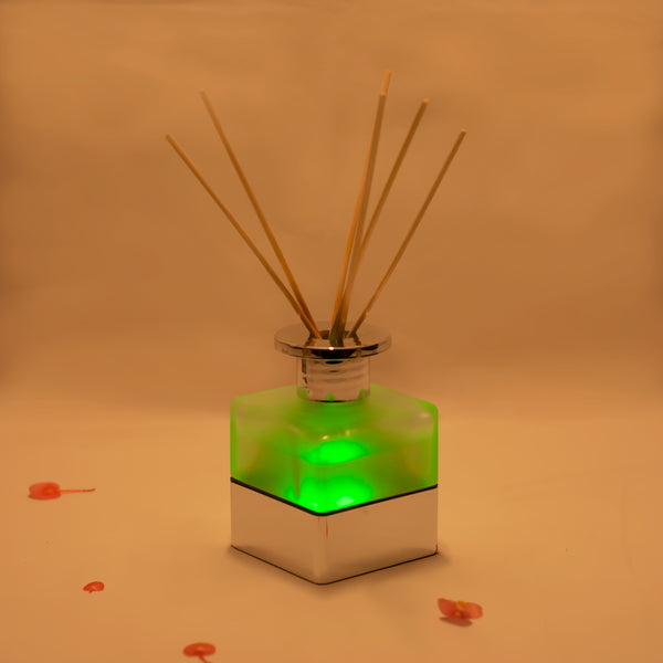 LED Lighted Frosted Glass Reed Fragrance Diffuser Citrus & Lemon 110ml PV9003L