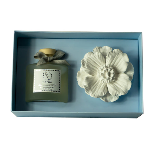 Ceramic Gypsum Flower Diffuser Set Marine (Ocean Breeze) 6056-OB