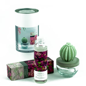 Barrel Cactus Ceramic Flower Fragrance Diffuser Combo Serenity 200ml DFC-BRL-9134